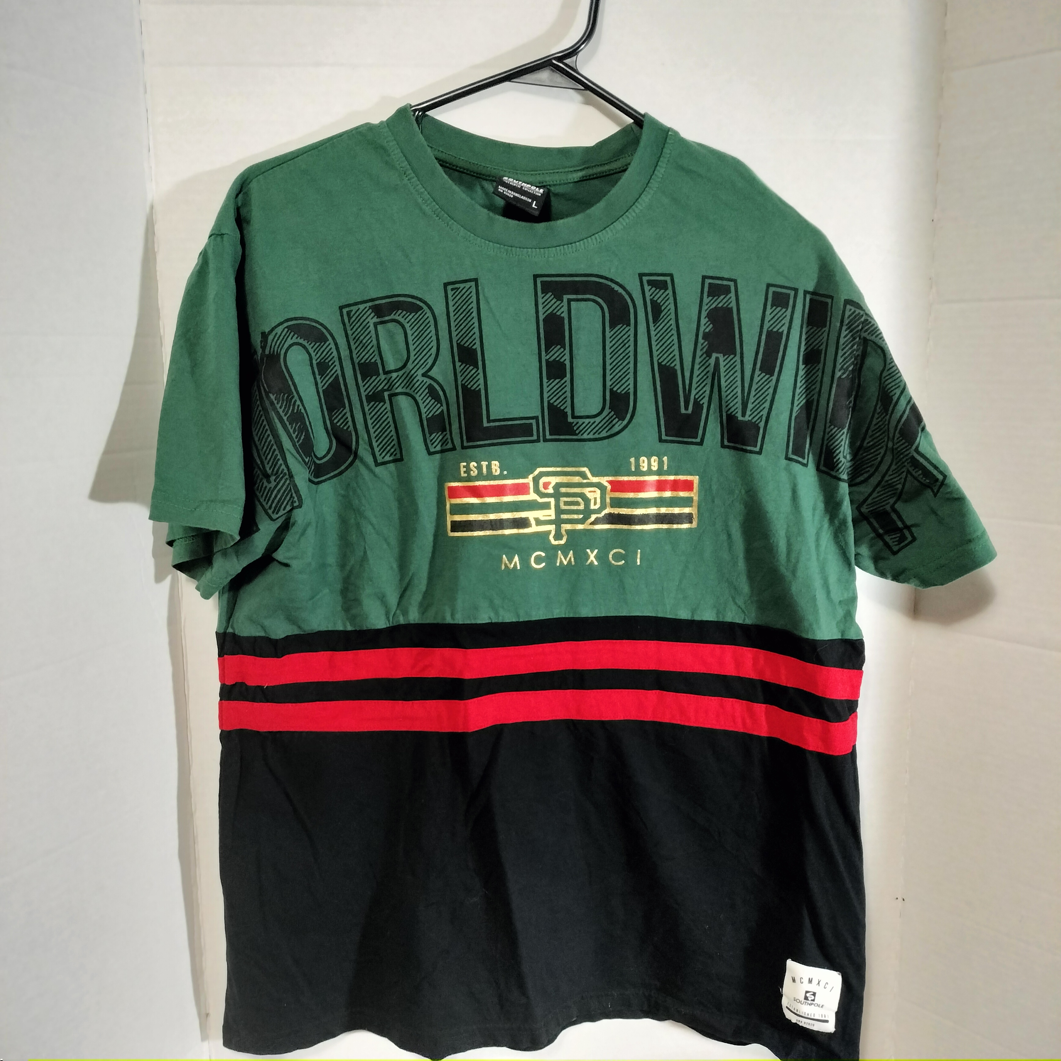 Worldwide Green And Black Mens Shirt